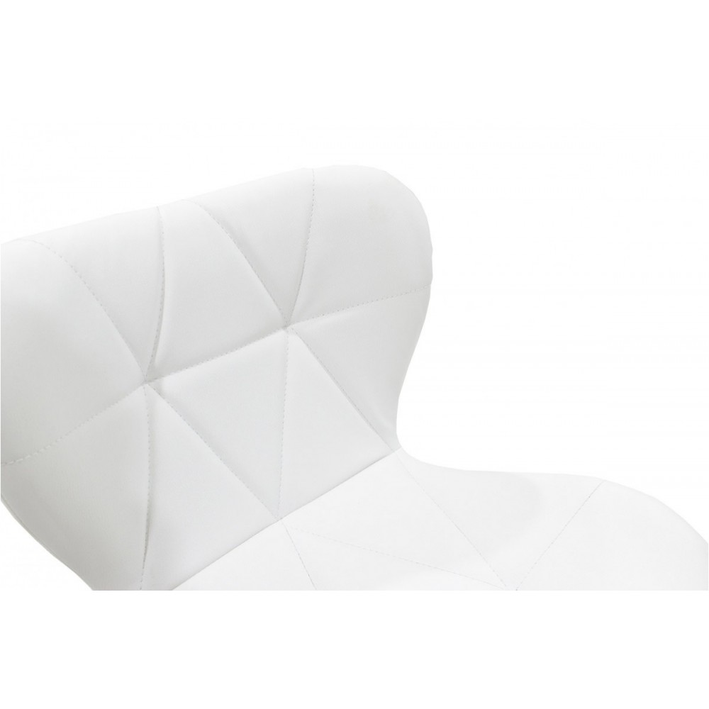 Σκαμπώ μπαρ "COOZY" από μέταλλο/PU σε χρωμίου/λευκό χρώμα 46x47x90