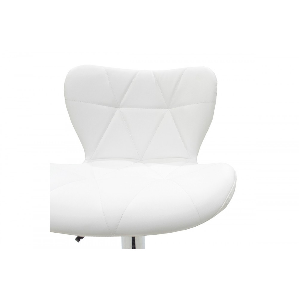 Σκαμπώ μπαρ "COOZY" από μέταλλο/PU σε χρωμίου/λευκό χρώμα 46x47x90