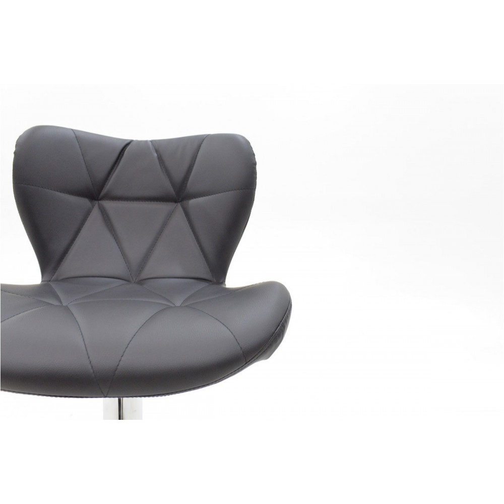 Σκαμπώ μπαρ "COOZY" από μέταλλο/PU σε χρωμίου/μαύρο χρώμα 46x47x90