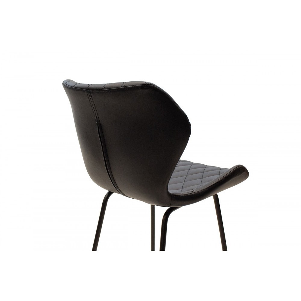 Σκαμπώ μπαρ "THEO" από μέταλλο/PU σε μαύρο χρώμα 48x5x103