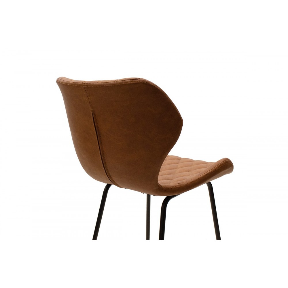 Σκαμπώ μπαρ "THEO" από μέταλλο/PU σε μαύρο/καφέ χρώμα 48x5x103