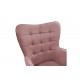 Πολυθρόνα "MADDISON" με υποπόδιο από ύφασμα/ξύλο σε σάπιο μήλο/φυσικό χρώμα 68x72x98