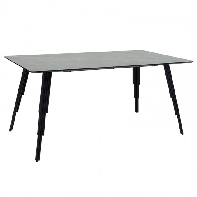 Τραπέζι "LIFO" από MDF/μέταλλο σε χρώμα ανθρακί τσιμέντου/μαύρο 160x90x75