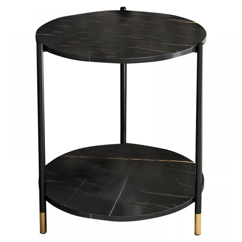 Τραπέζι βοηθητικο "RHYTHM" σε χρώμα μαύρο μαρμάρου Φ48x60