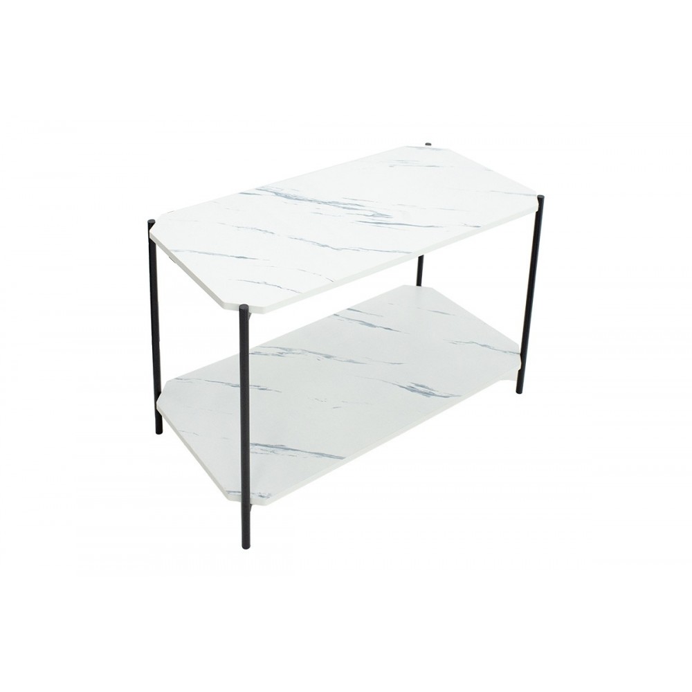Τραπέζι βοηθητικό "MARA" σε χρώμα λευκό μαρμάρου 80x40x55cm