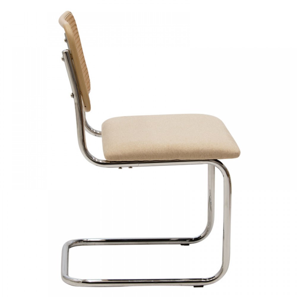 Καρέκλα "LUSY" από rattan/ύφασμα σε χρώμα μπεζ 50x55x82