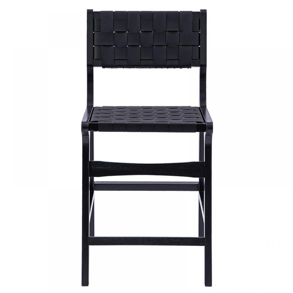 Σκαμπό μπαρ "RIDLEY" από ξύλο/pu σε χρώμα μαύρο 48x54x97