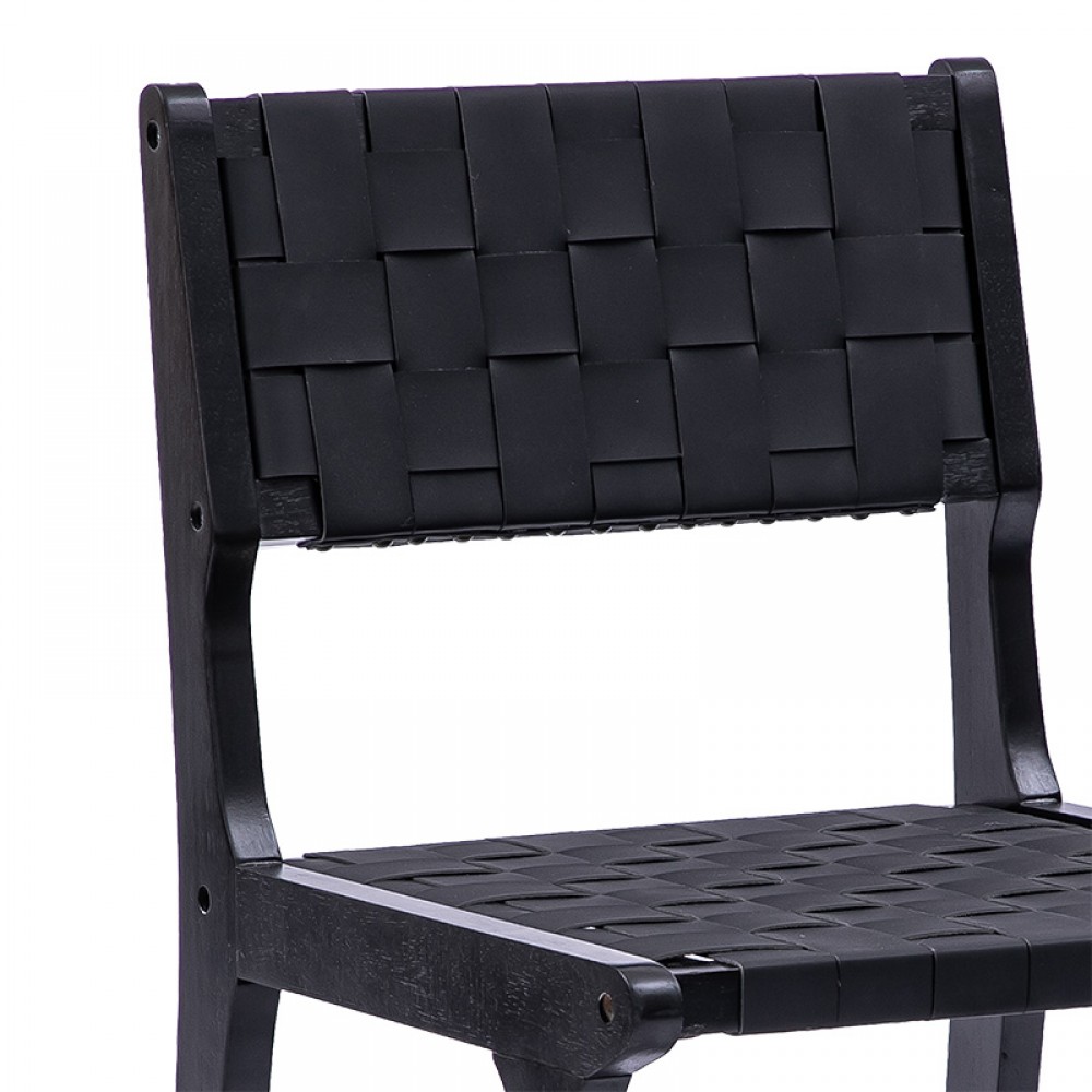 Σκαμπό μπαρ "RIDLEY" από ξύλο/pu σε χρώμα μαύρο 48x54x97