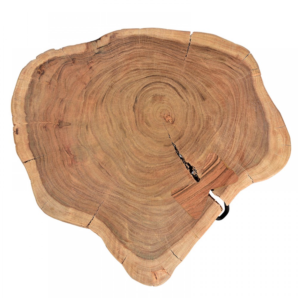 Τραπέζι σαλονιού "DAVIS" από ξύλο πεύκου/μέταλλο καρυδί/μαύρο 85x85x45