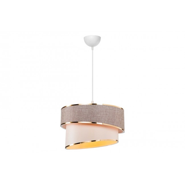 Φωτιστικό μονόφωτο "LOOPY"από ύφασμα/PVC σε χρώμα μπεζ/λευκό Φ30x63