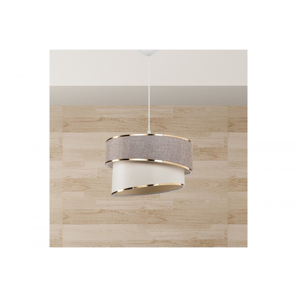 Φωτιστικό μονόφωτο "LOOPY"από ύφασμα/PVC σε χρώμα μπεζ/λευκό Φ30x63