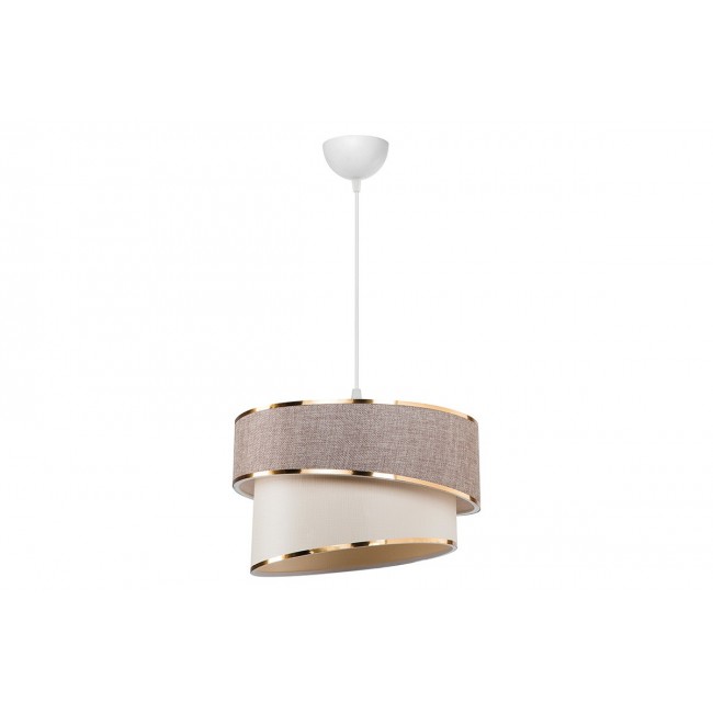 Φωτιστικό μονόφωτο "LOOPY"από ύφασμα/PVC σε χρώμα μπεζ/λευκό Φ30x63