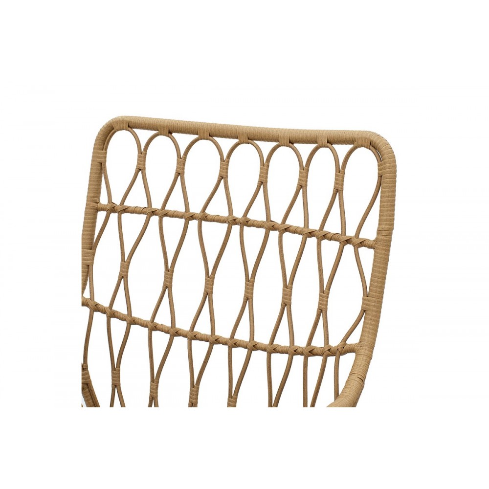 Πολυθρόνα ''NAOKI'' από μέταλλο/PE σε χρώμα μαύρο/φυσικό