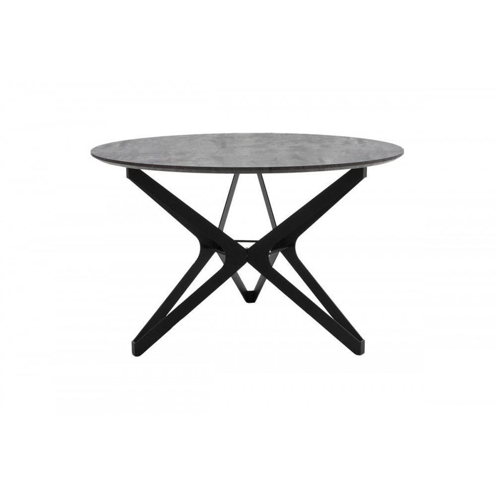 Τραπέζι "CALIX" από μέταλλο/MDF σε γκρι/μαύρο χρώμα Φ120x76