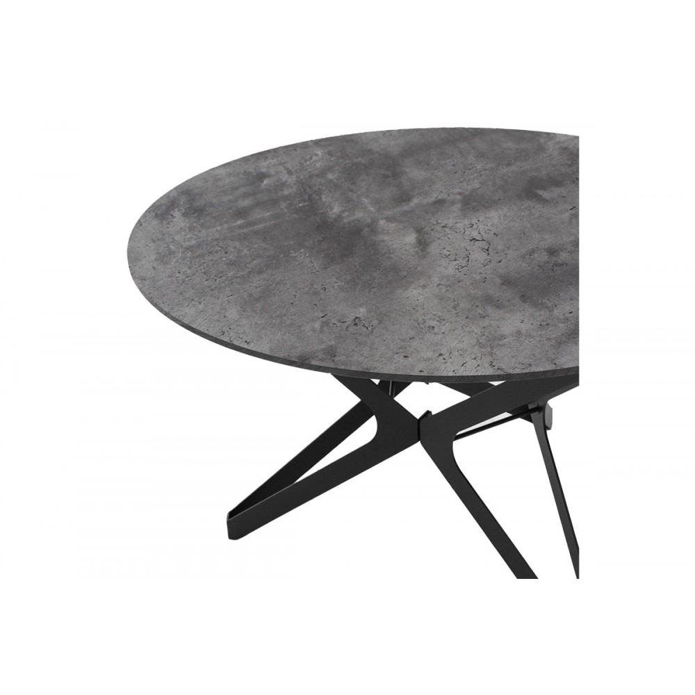 Τραπέζι "CALIX" από μέταλλο/MDF σε γκρι/μαύρο χρώμα Φ120x76