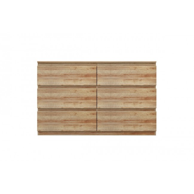 Συρταριέρα "CINDY" με 6 συρτάρια σε φυσικό χρώμα 120x40x75