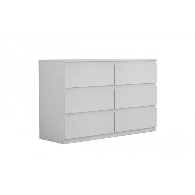 Συρταριέρα "CINDY" με 6 συρτάρια σε λευκό χρώμα 120x40x75