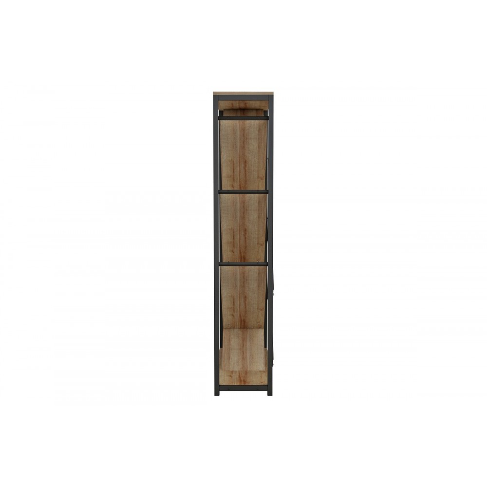 Βιβλιοθήκη "ALEX" σε μαύρο/φυσικό χρώμα 74x30x153