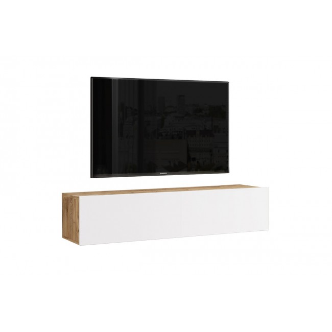 Έπιπλο τηλεόρασης "SERIT" σε λευκό/sonoma χρώμα 140x31.6x29.6