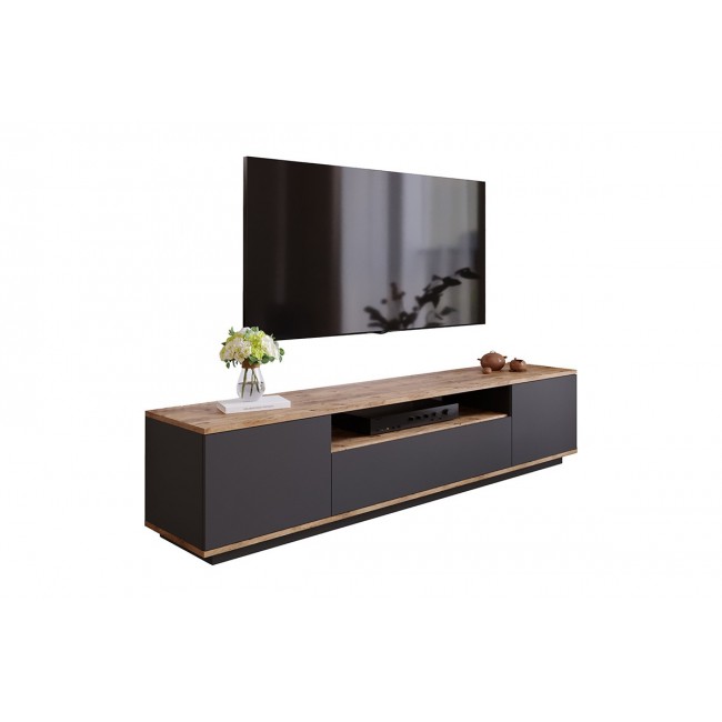 Έπιπλο τηλεόρασης "SOREN" απο sonoma/ανθρακί χρώμα 180x.44.5x44.6