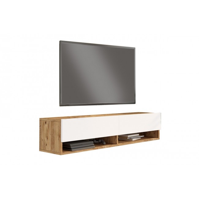 Έπιπλο τηλεόρασης "ROSCOE" σε λευκό/sonoma χρώμα 140x31.6x29.6