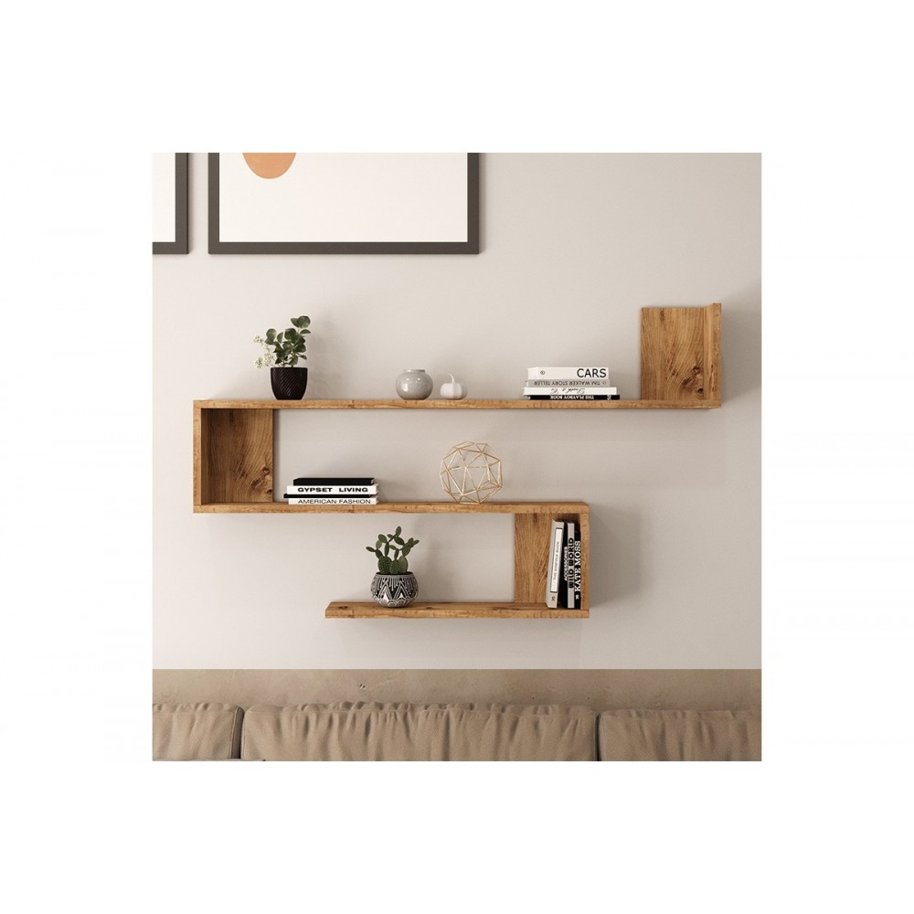 Ραφιέρα τοίχου "BELINDA" σε sonoma χρώμα 120x14.5x71.4