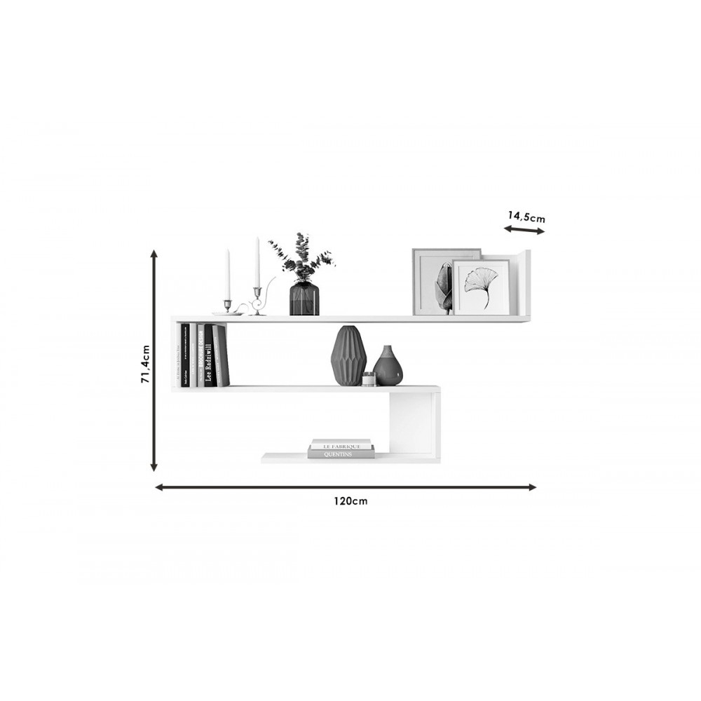 Ραφιέρα τοίχου "BELINDA" σε sonoma χρώμα 120x14.5x71.4