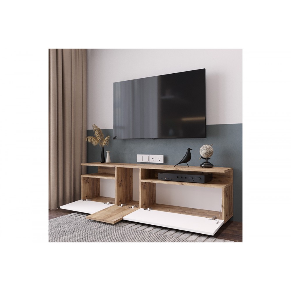 Έπιπλο τηλεόρασης ''ELANA" σε sonoma/λευκό χρώμα 150x29.5x46.3