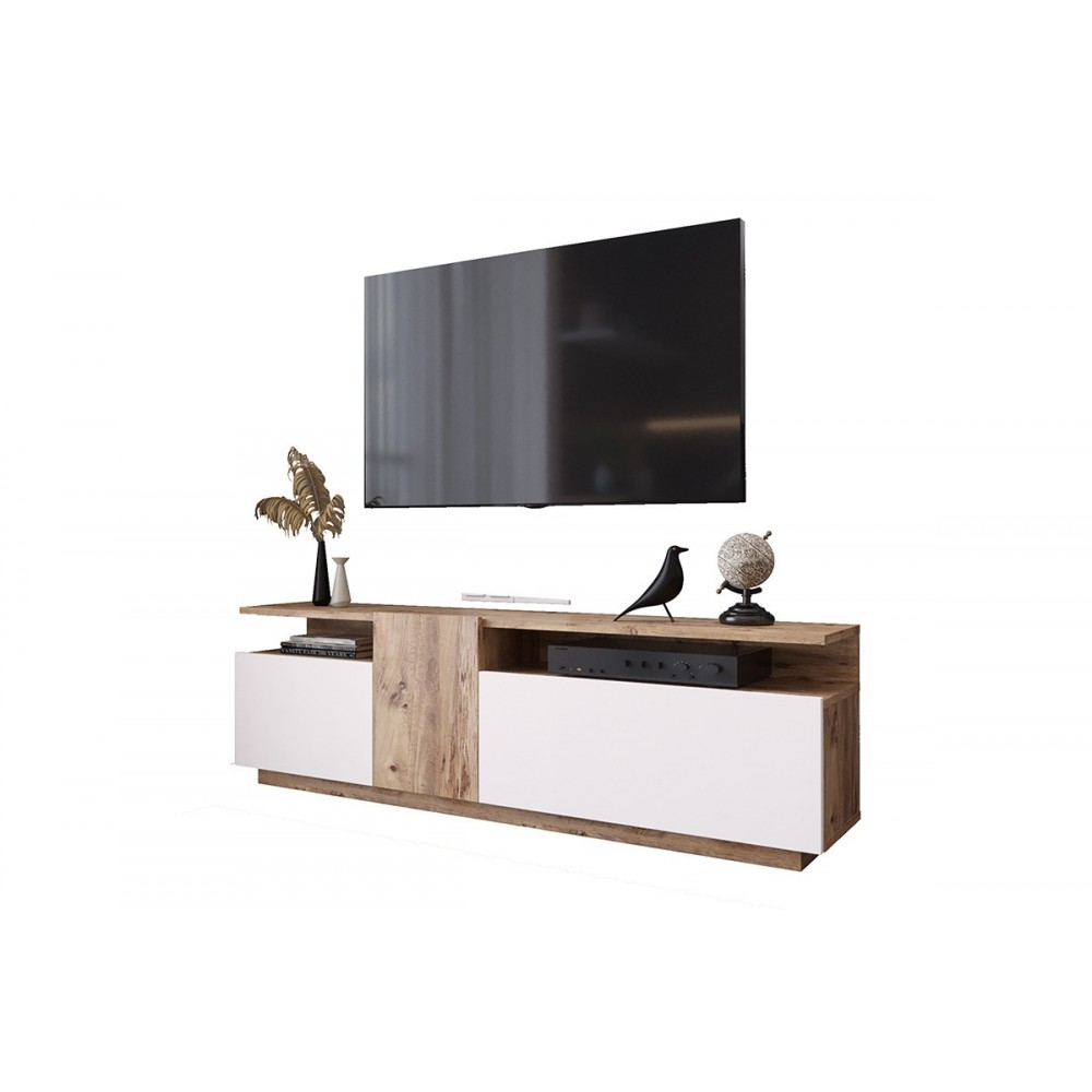 Έπιπλο τηλεόρασης ''ELANA" σε sonoma/λευκό χρώμα 150x29.5x46.3
