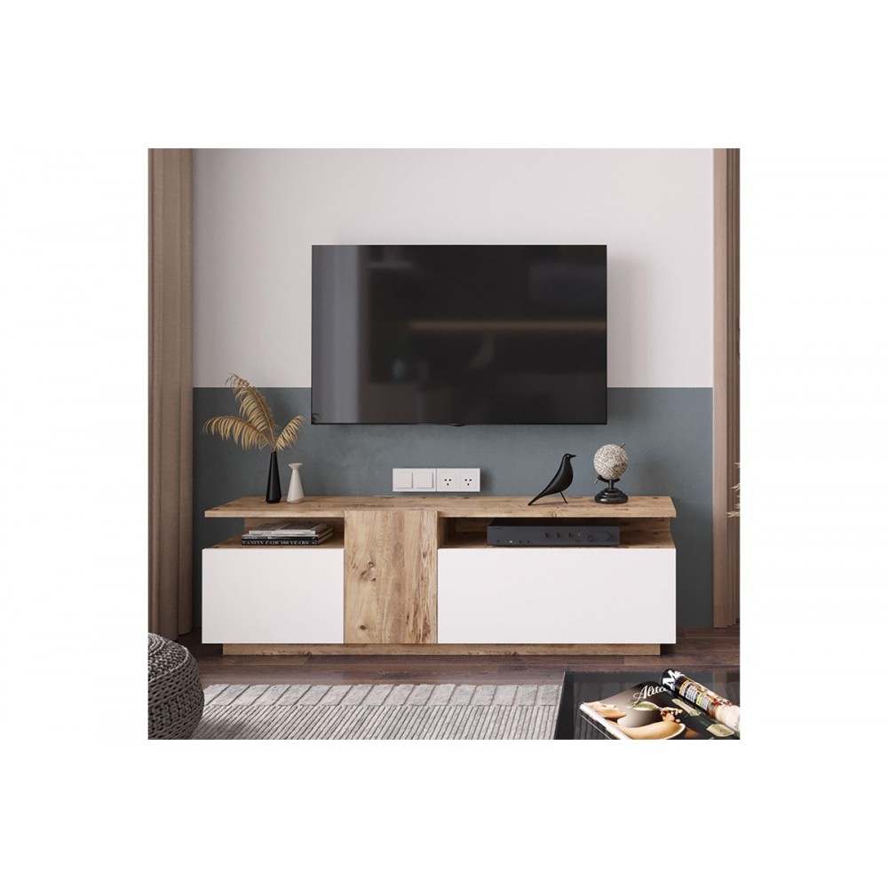 Έπιπλο τηλεόρασης ''ELANA" σε sonoma/λευκό χρώμα 150x29.5x46.3