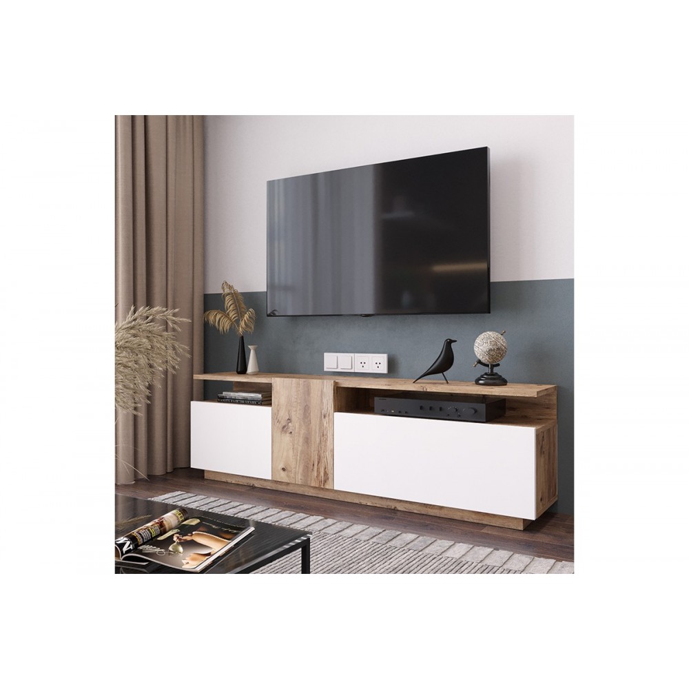Έπιπλο τηλεόρασης ''ELANA" σε sonoma/λευκό χρώμα 150x29.5x46.3