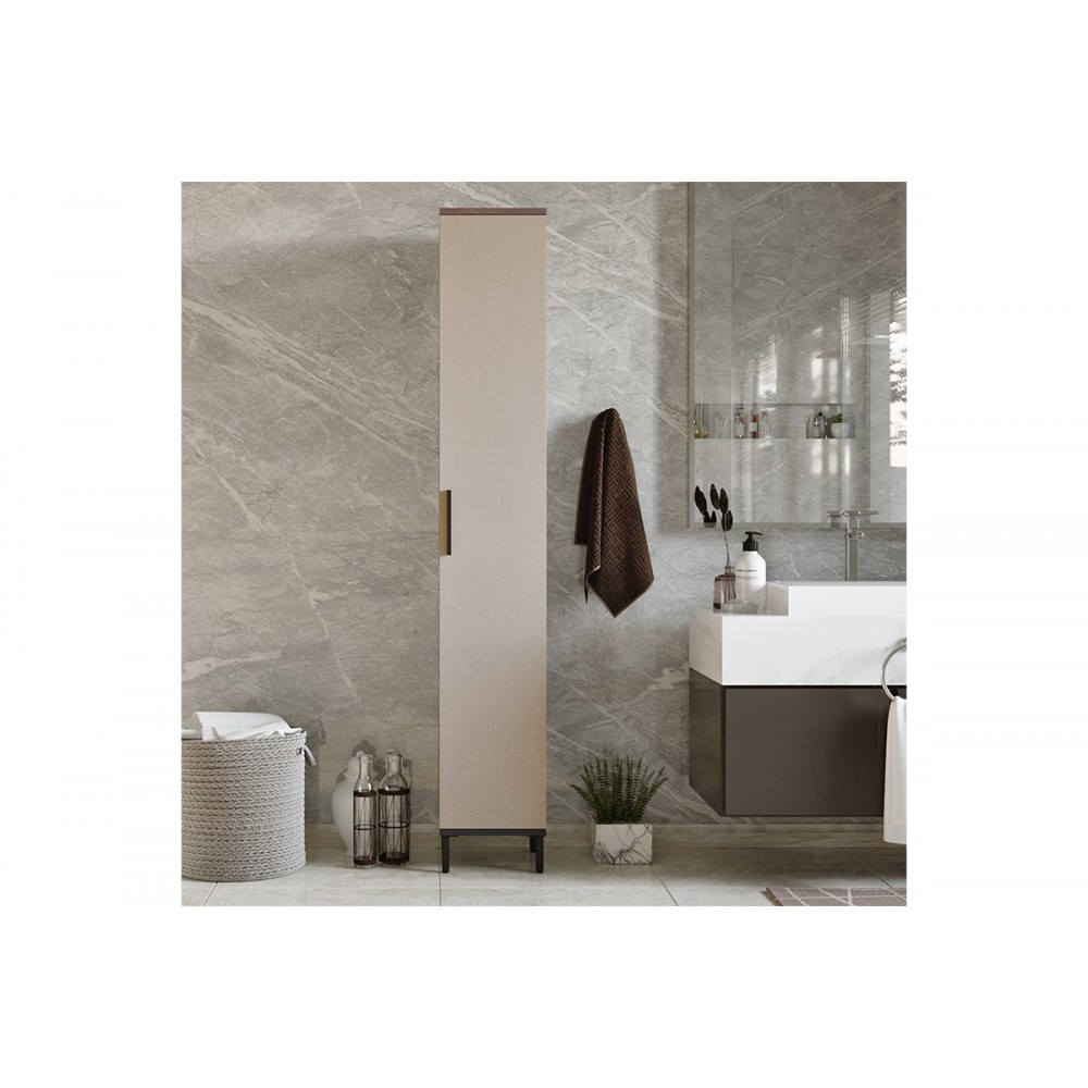 Ντουλάπι- στήλη "AURELIUS" σε ανθρακί/μόκα χρώμα 29.5x29.5x183.6