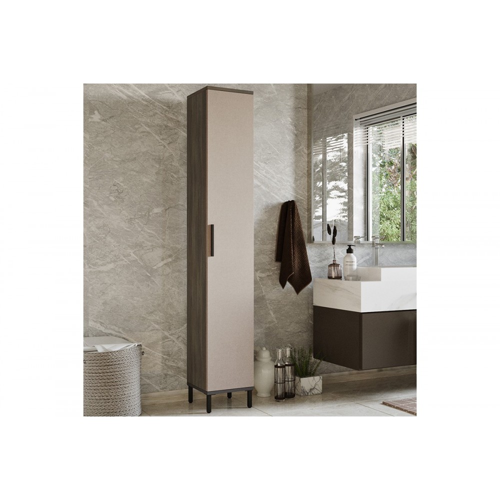 Ντουλάπι- στήλη "AURELIUS" σε ανθρακί/μόκα χρώμα 29.5x29.5x183.6