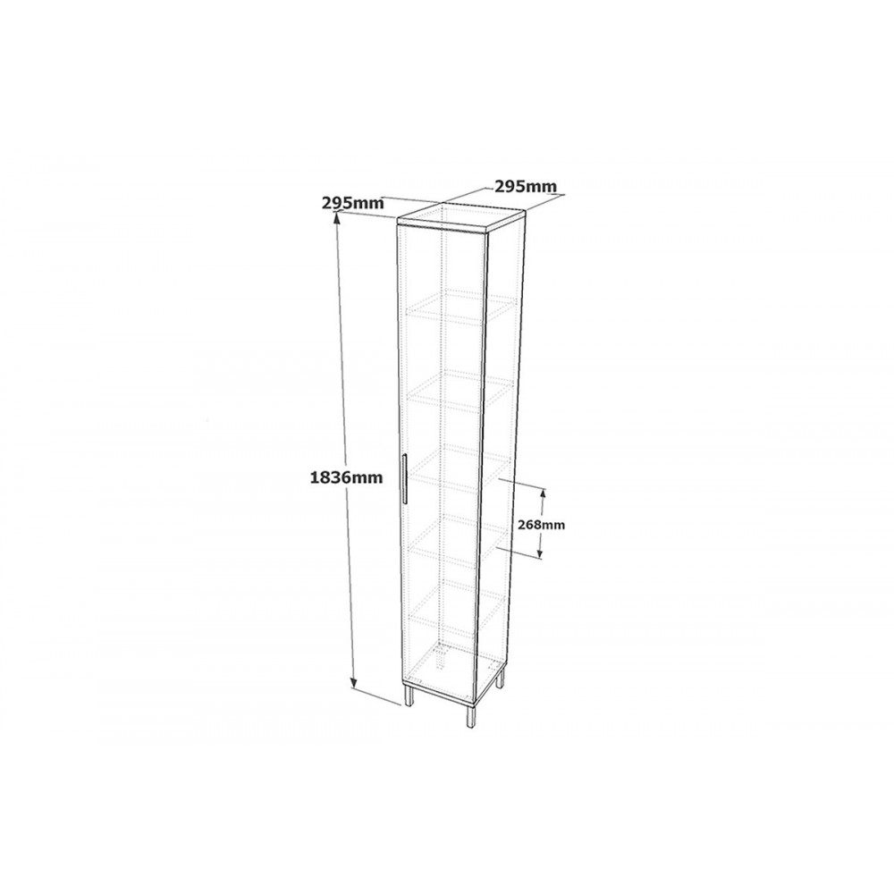 Ντουλάπι- στήλη "AURELIUS" σε ανθρακί/μόκα χρώμα 29.5x29.5x183.6