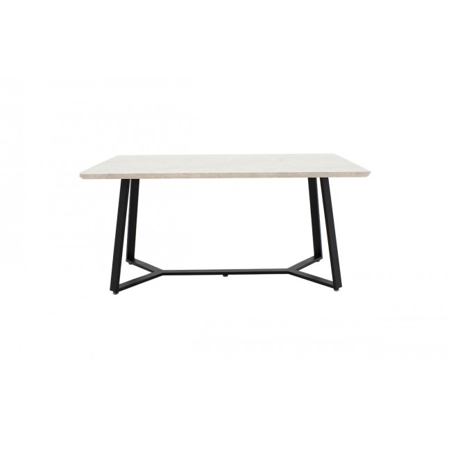 Τραπέζι "GEMMA" από MDF-μέταλλο σε χρώμα γκρι μαρμάρου-μαύρο 160x90x75