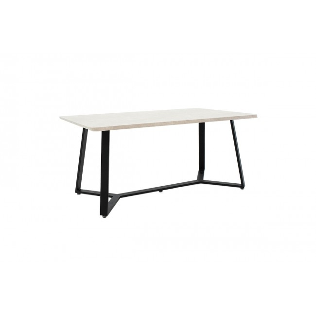 Τραπέζι "GEMMA" από MDF-μέταλλο σε χρώμα γκρι μαρμάρου-μαύρο 160x90x75