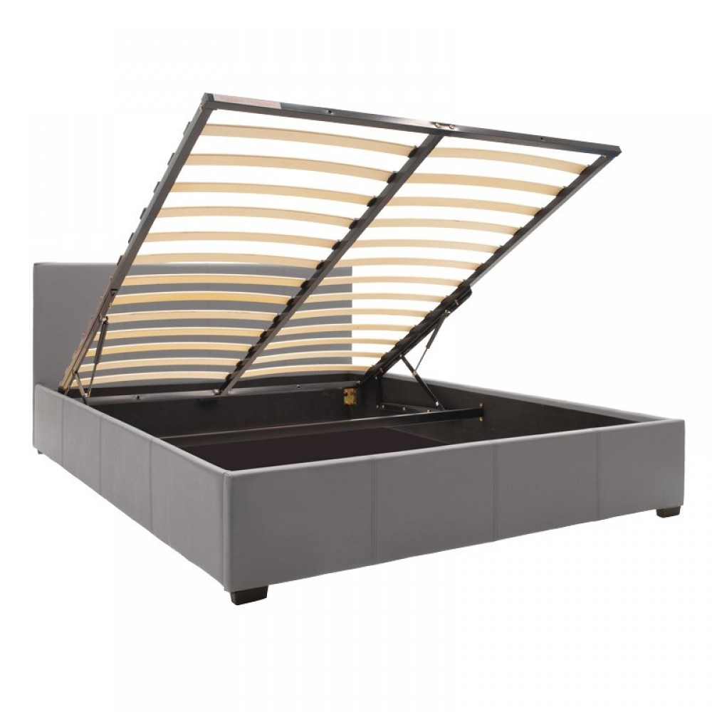 Κρεβάτι "NORSE" από τεχνόδερμα σε γκρι χρώμα 160x200