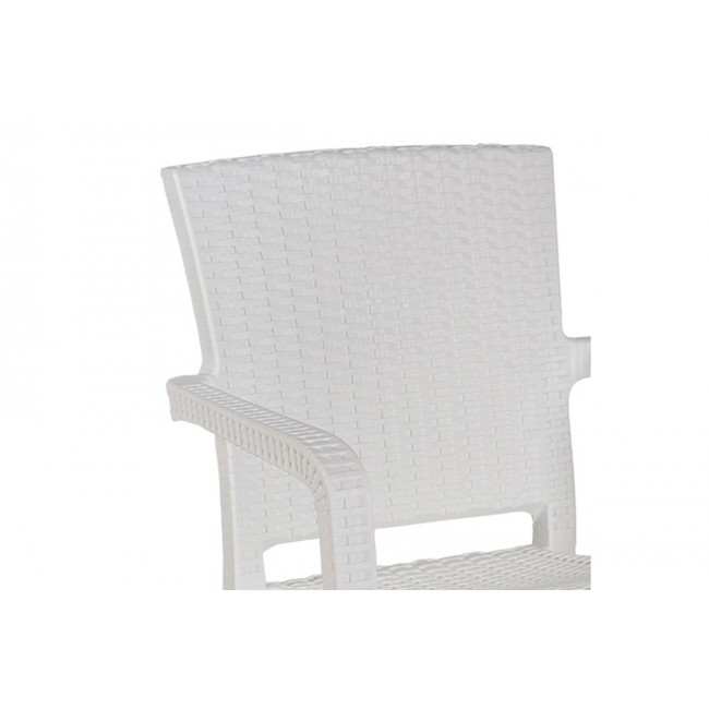 Πολυθρόνα εξωτερικού χώρου "HALCYON" από PP σε λευκό χρώμα 57,5x59,5x86