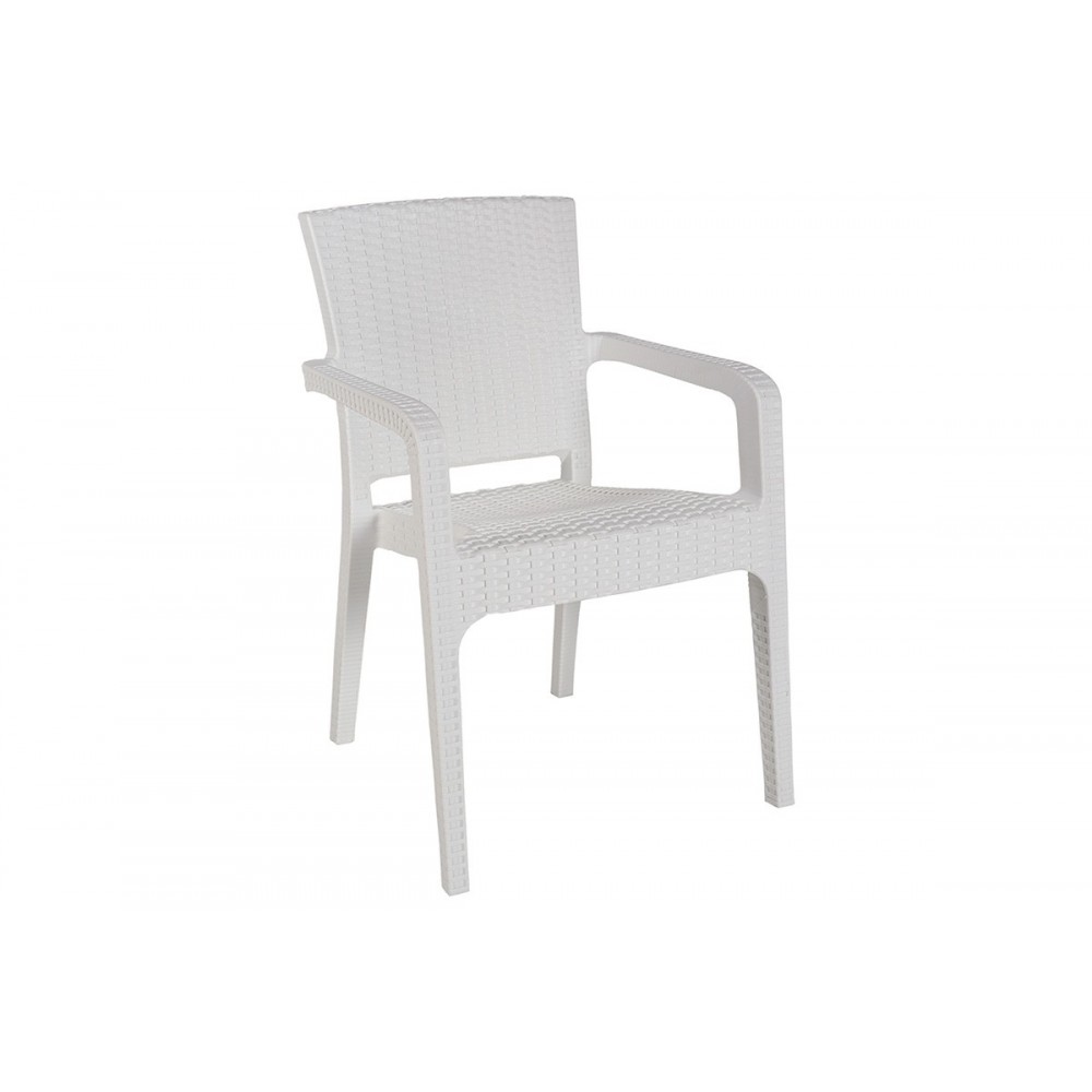 Πολυθρόνα εξωτερικού χώρου "HALCYON" από PP σε λευκό χρώμα 57,5x59,5x86