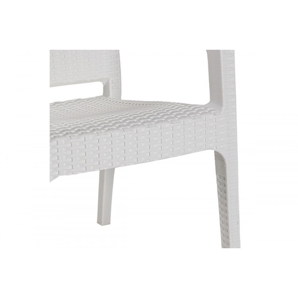 Πολυθρόνα εξωτερικού χώρου "HALCYON" από PP σε λευκό χρώμα 57,5x59,5x86