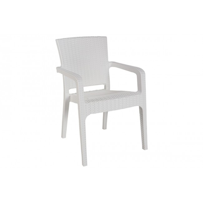 Πολυθρόνα εξωτερικού χώρου "HALCYON" από PP σε λευκό χρώμα 57,5x59,5x86