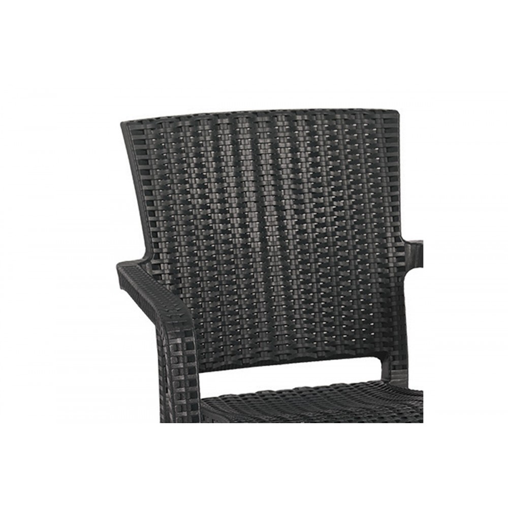 Πολυθρόνα εξωτερικού χώρου "HALCYON" από PP σε ανθρακί χρώμα 57,5x59,5x86