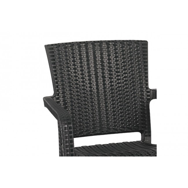 Πολυθρόνα εξωτερικού χώρου "HALCYON" από PP σε ανθρακί χρώμα 57,5x59,5x86