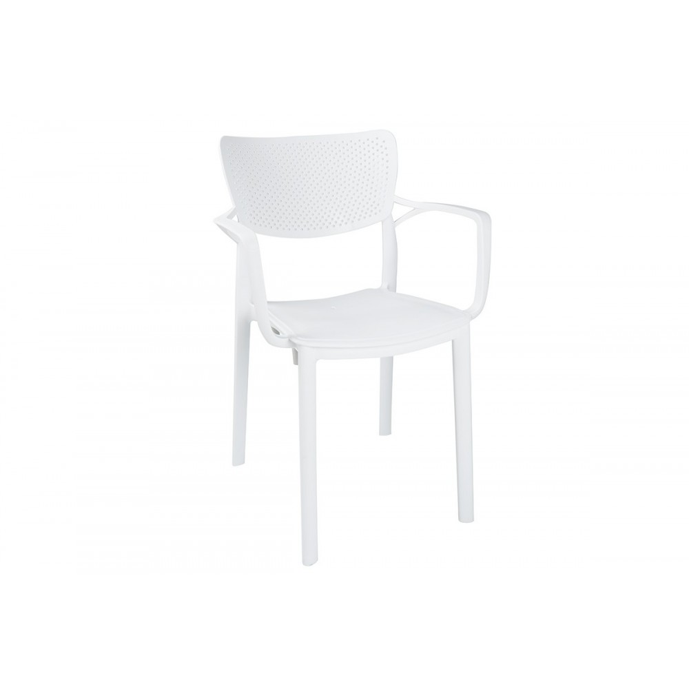 Πολυθρόνα εξωτερικού χώρου "FRONTLINE" από PP σε λευκό χρώμα 56x50x83