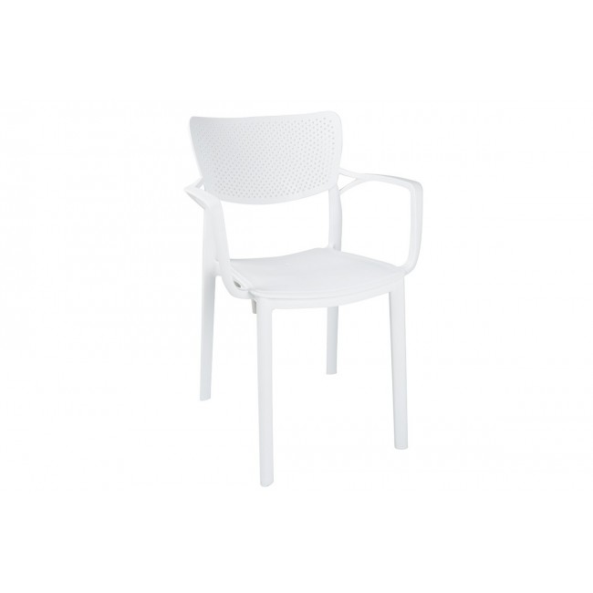 Πολυθρόνα εξωτερικού χώρου "FRONTLINE" από PP σε λευκό χρώμα 56x50x83