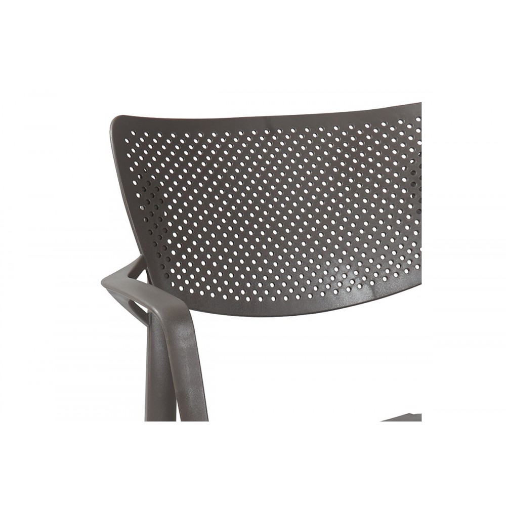 Πολυθρόνα εξωτερικού χώρου "FRONTLINE" από PP σε ανθρακί χρώμα 56x50x83