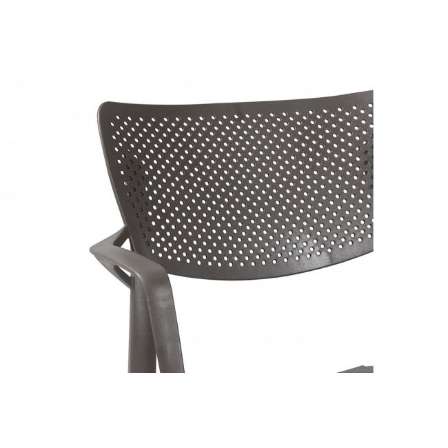 Πολυθρόνα εξωτερικού χώρου "FRONTLINE" από PP σε ανθρακί χρώμα 56x50x83