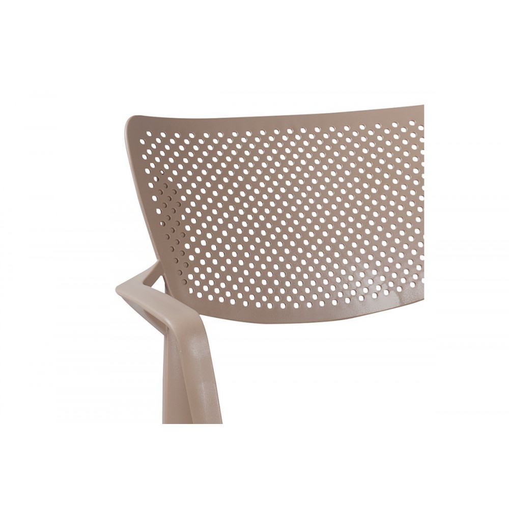 Πολυθρόνα εξωτερικού χώρου "FRONTLINE" από PP σε καπουτσίνο χρώμα 56x50x83