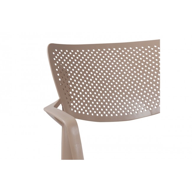 Πολυθρόνα εξωτερικού χώρου "FRONTLINE" από PP σε καπουτσίνο χρώμα 56x50x83