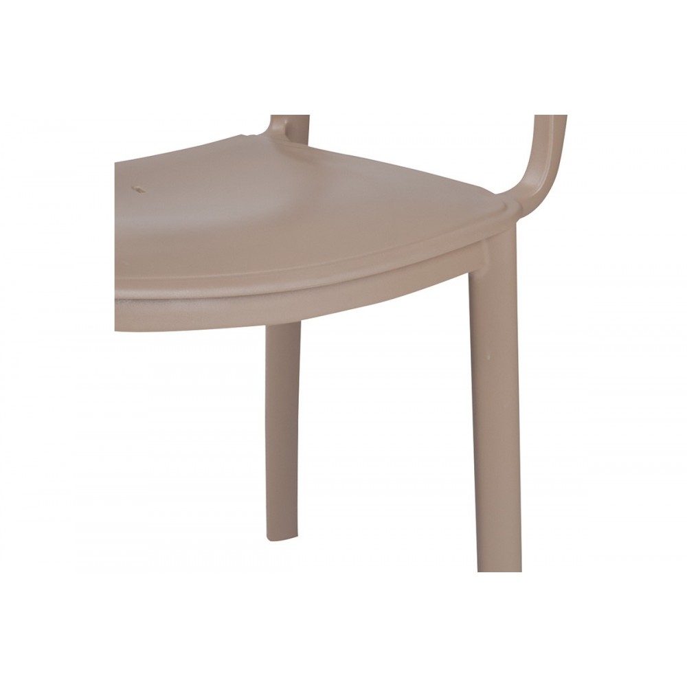 Πολυθρόνα εξωτερικού χώρου "FRONTLINE" από PP σε καπουτσίνο χρώμα 56x50x83